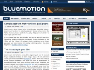 Blue Motion Free WordPress Theme
